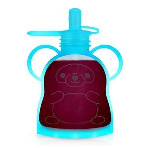 Reusable Baby Food Pouch Silicone Blue
